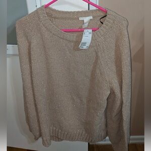 H&M Women’s Cozy Metallic Knit Sweater. Size Large.  NWT